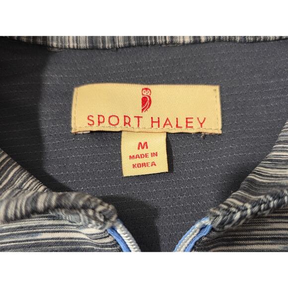 Sport Haley black white spacedye short sleeve polo shirt  medium golf pickleball - Picture 3 of 5